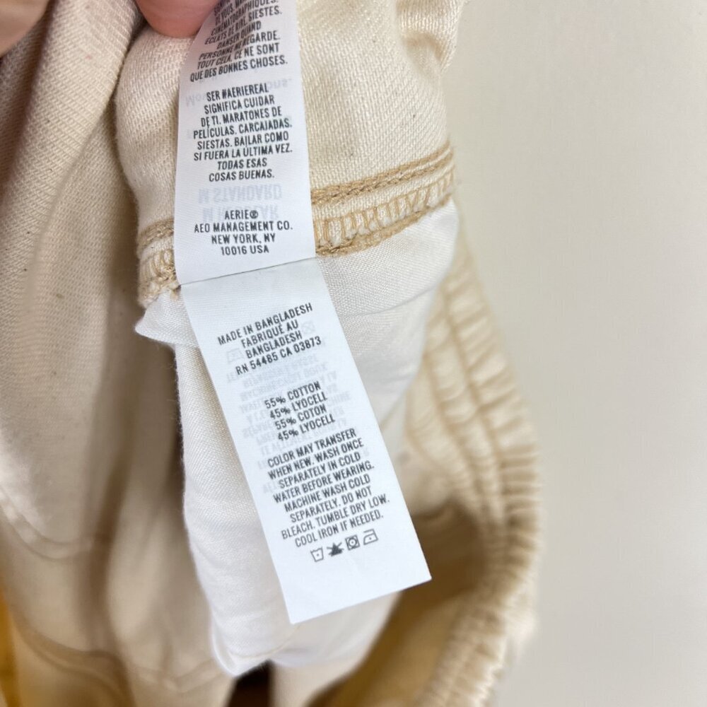 Aerie Cream Speckled Low & Slouchy Wide Leg Trouser Pants - Picture 5 of 7